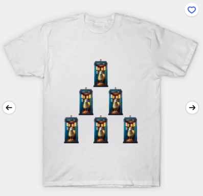 White T-shirt featuring a pixel art design of stacked cans.